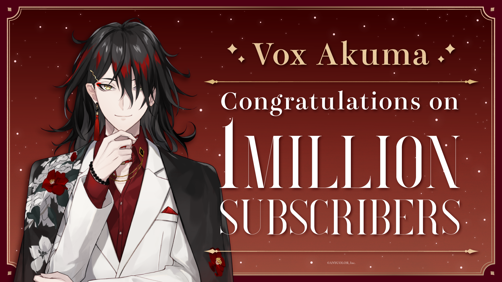 NIJISANJI EN Vox Akuma reaches 1 million subscribers on YouTube 
